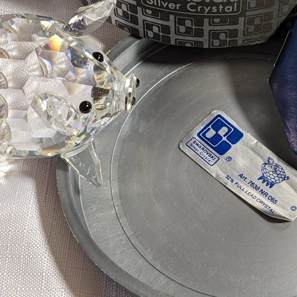 Great Vtg Swarovski Crystal Pig With Original Box Mint Reflects Light Signed - Picture 2 of 12
